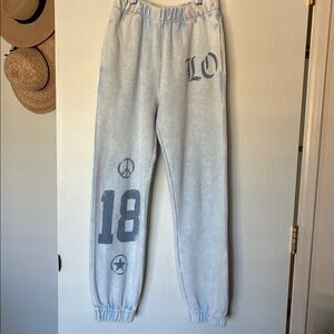 Vintage Havana Sky Blue Ribbed Joggers small, NWT